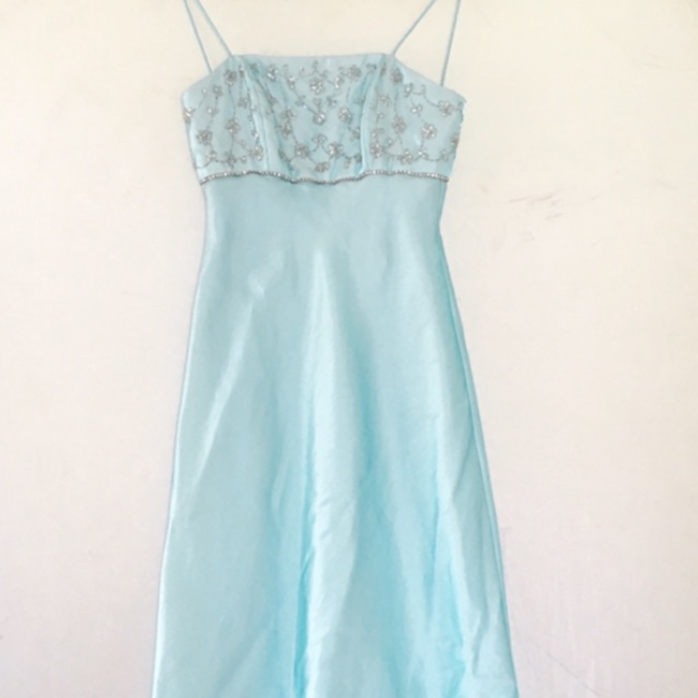 Beautifully embellished simple prom dress